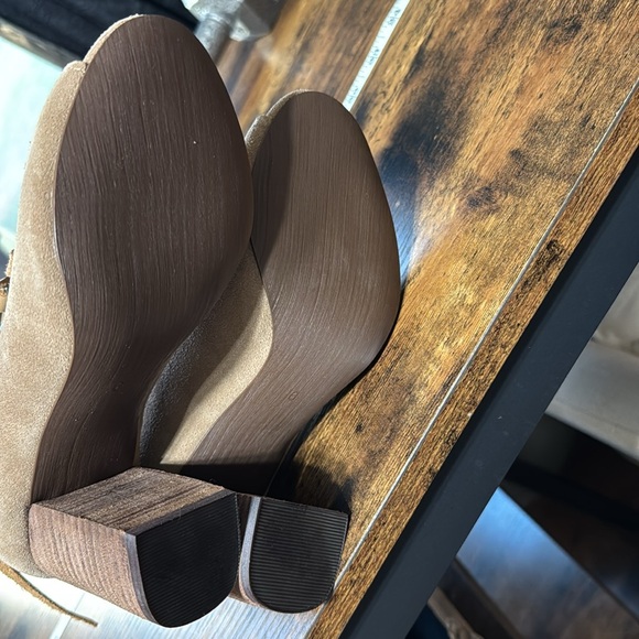 Joyfolie RAVEN Tan Lace-Up Suede Leather Heeled Boots - Picture 7 of 8